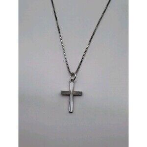 Vintage Beaucraft Sterling Silver Cross Necklace Minimalist